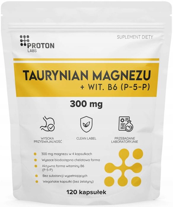proton labs taurynian magnezu 3600 mg + wit b6 p-5-p p5p 120 kaps