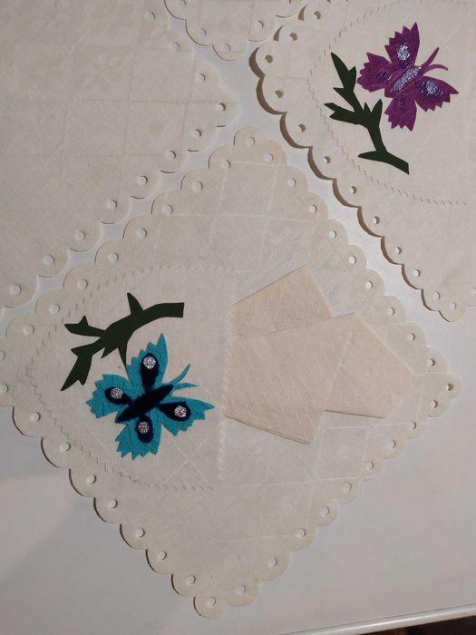 Винтаж! Ручная работа.Салфетница,чехол для столовых приборов, ткань