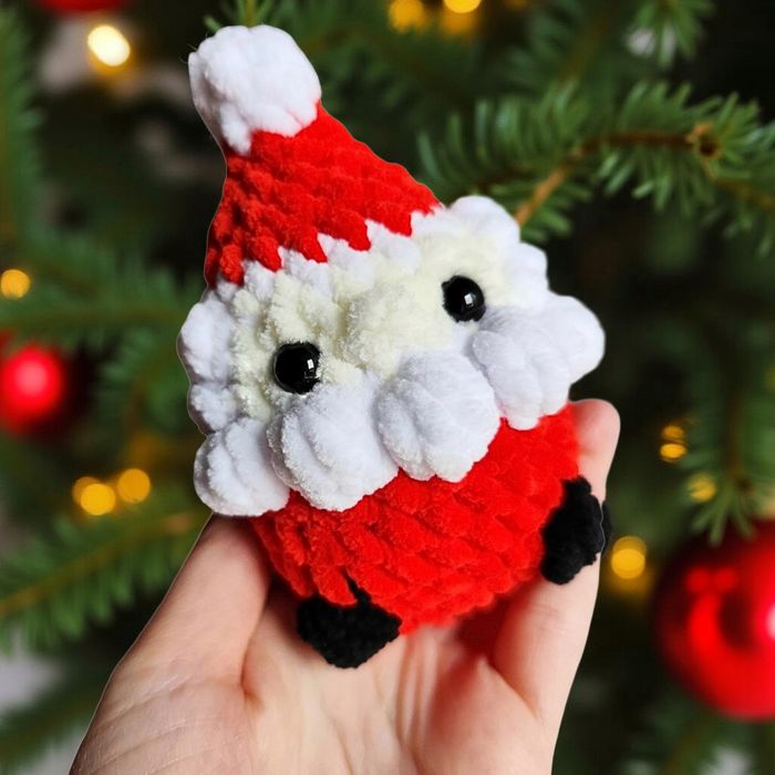 В'язана новорічна іграшка Санта, Новорічний гном,  ручна робота