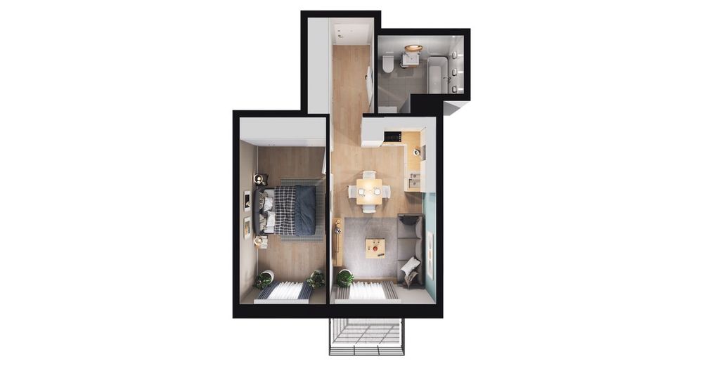 2-pokojowe mieszkanie 37m2 + balkon Bezpośrednio