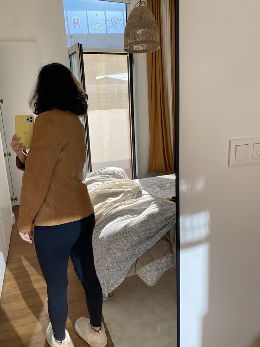 Casaco de pele castanho