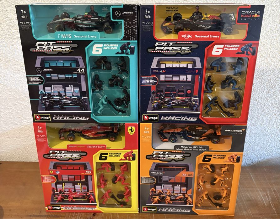 1/43 F1 Pit Stop Diorama - 4 diferentes
