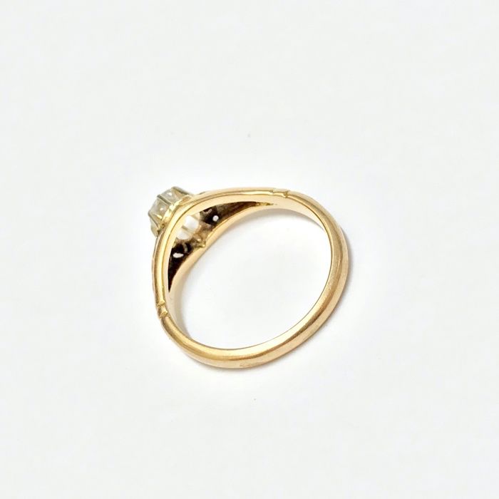 Złoty pierścionek 14K BRYLANTY 0.50ct VVS2/E r.10