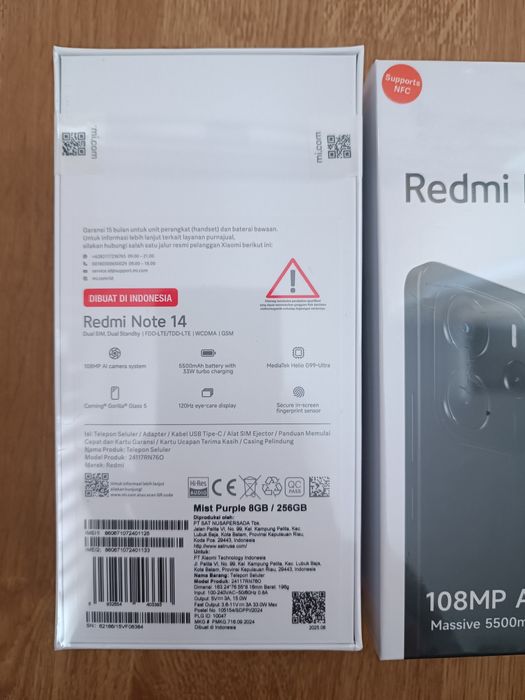 Xiaomi redmi note 14 8/255gb NFC глобальна версія з зарядним блоком