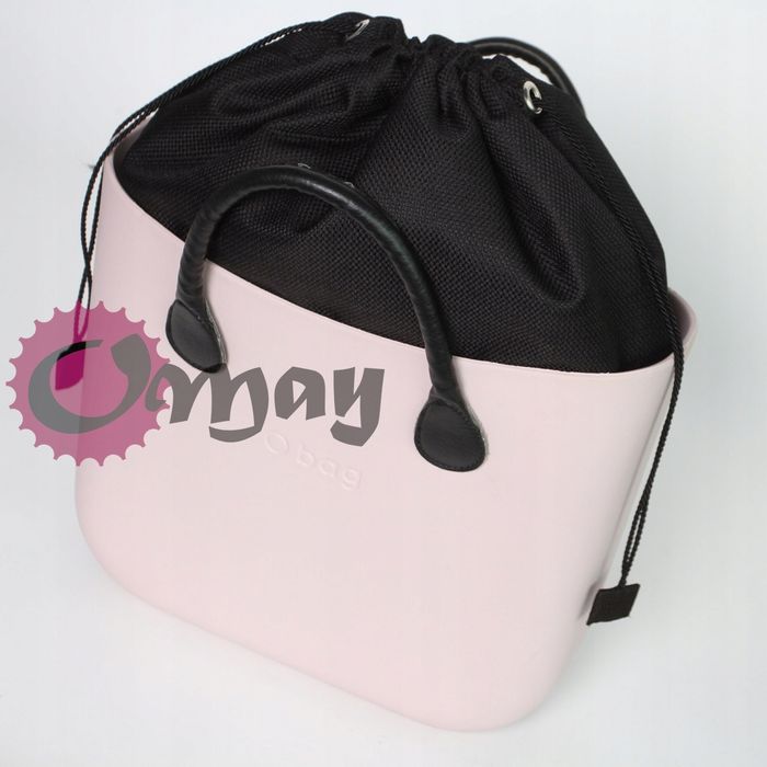 Czarny organizer do OBAG STANDARD worek struktura 2 kieszenie OMAY