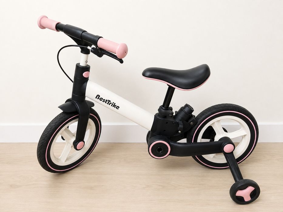 Дитячий велосипед / біговел BestTrike, біло-рожевий