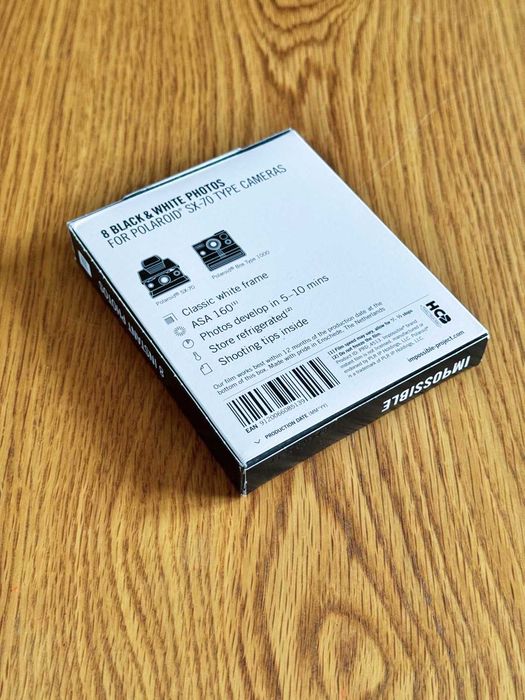 Wkład Polaroid SX-70 Film 1-opakowanie (8 zdjęć) B&W IMPOSSIBLE