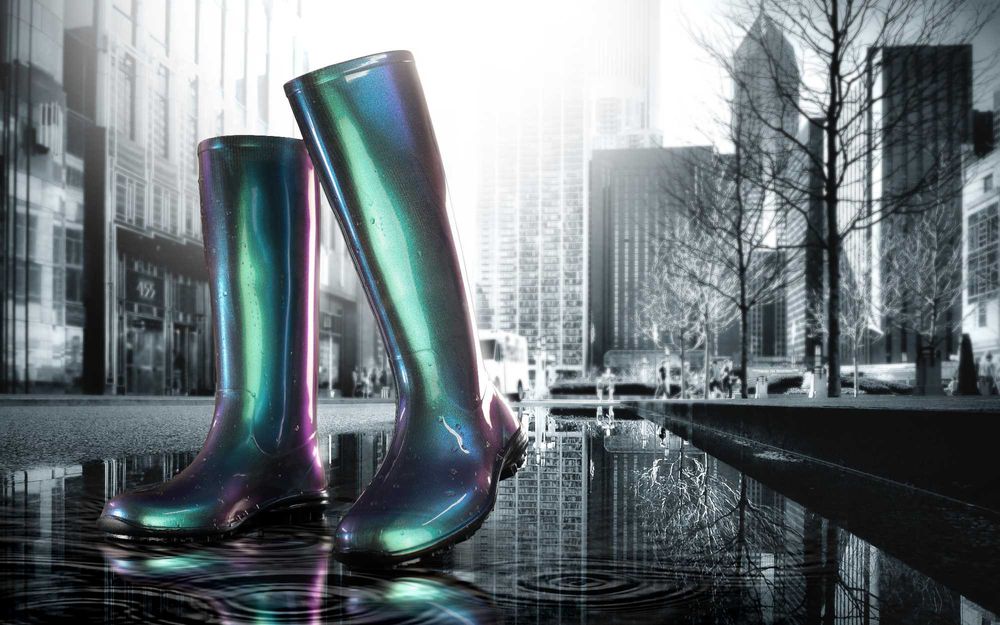 Kalosze Damskie Wysokie Buty Lekkie Kameleon PVC Modne r.37,41