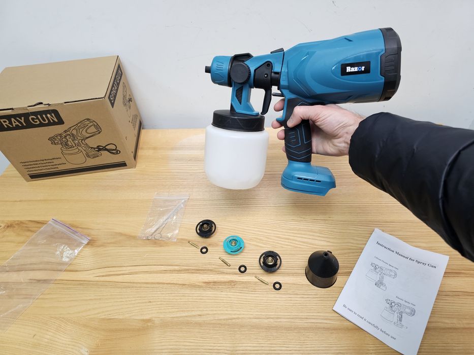 Краскопульт Аккумуляторный +4шт форсунки 1,5 1,8 2,5 Razor DYS-14