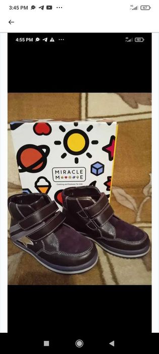 18.5 см/Шкіряні хайтопи Miracle Me/нові ботинки/черевики для дівчинки