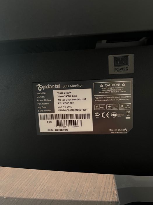 Monitor 24” Packard Bell