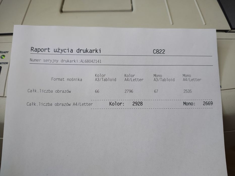 Drukarka laserowa kolorowa A3 OKI C822