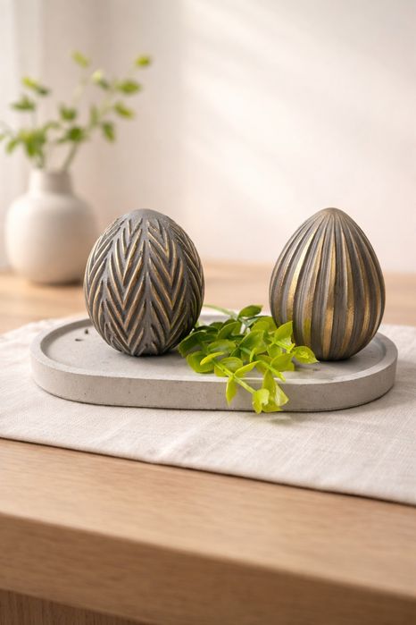 Betonowe jajka, dekoracja wielkanocna
