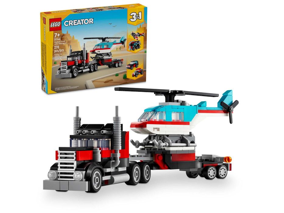 LEGO® 31146 Creator 3w1 - Ciężarówka z platformą i helikopterem