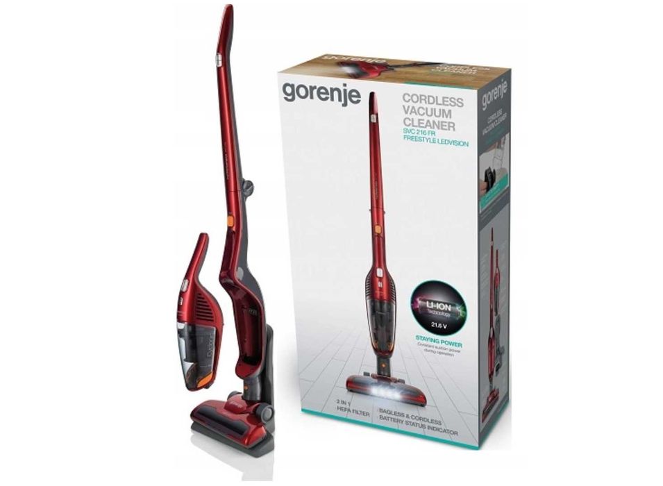 Odkurzacz bezprzewodowy pionowy Gorenje SVC216FR BEZWORKOWY 2w1