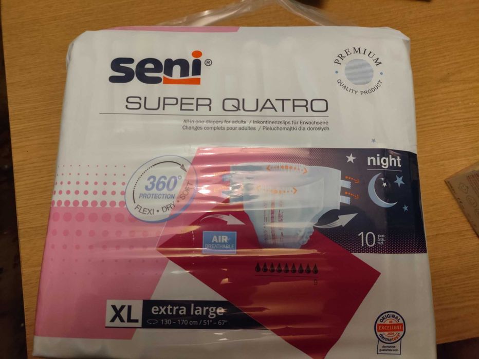 Sprzedam Pieluchomajtki Seni Super Quatro XL dla dorosłych