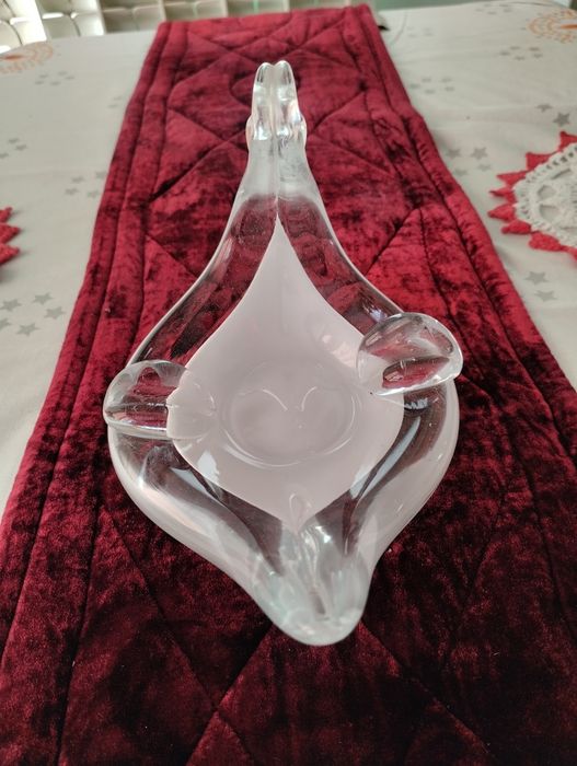 Popielniczka w kształcie łabędzia SZKŁO PRL