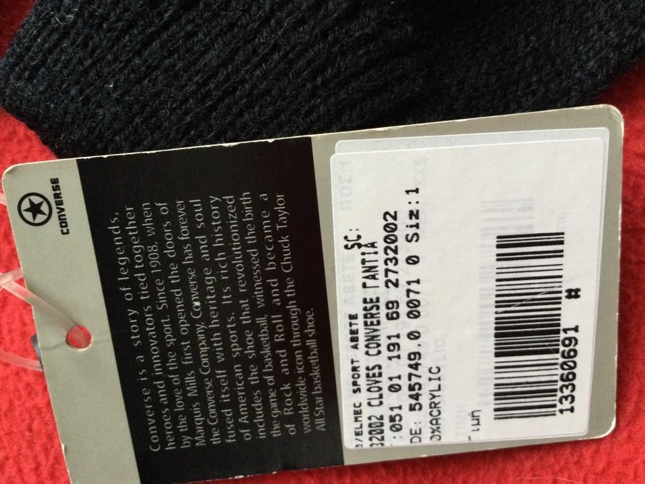 Rękawiczki czarne Converse