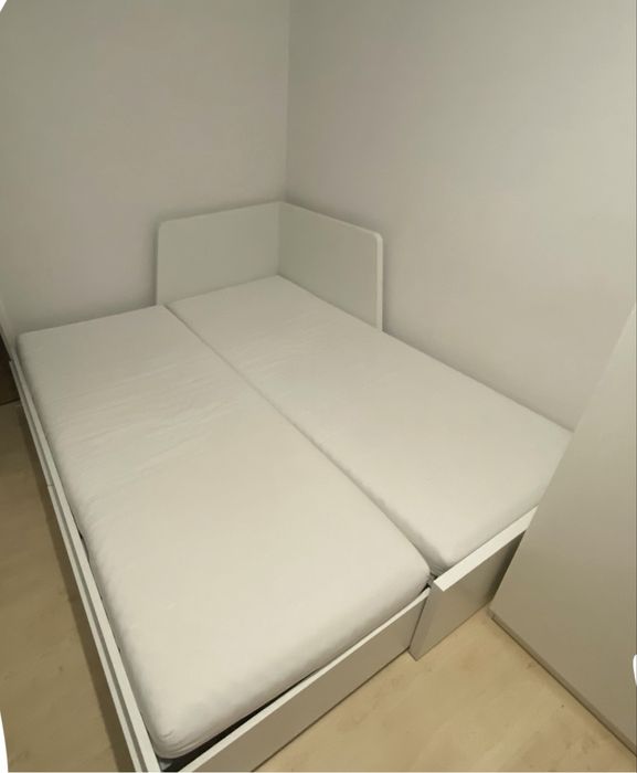 IKEA łóżko Flekke 80–160x200 + 2 materace + szuflady | stan bdb