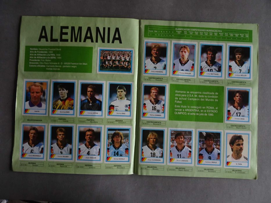 Caderneta de cromos de futebol Campeonato Mundial de Futbol USA 94 (17