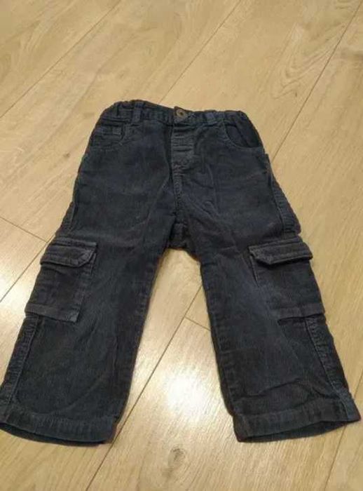 8. Zara Spodenki spodnie sztruks 74-78-80 sztruksowe ciemny granat