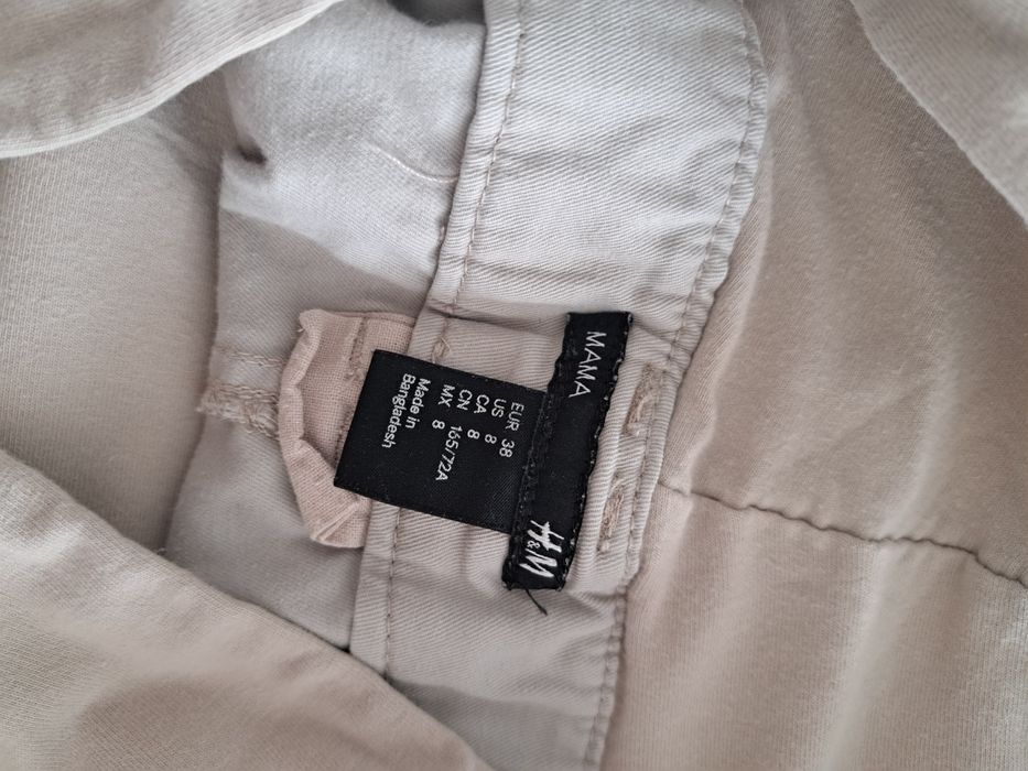 H&m mama 38 m spodnie ciążowe beżowe kremowe piaskowe