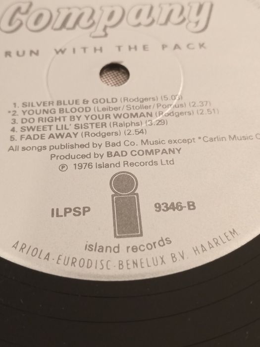 Bad Company - Run With The Pack , 1976 r.,lp