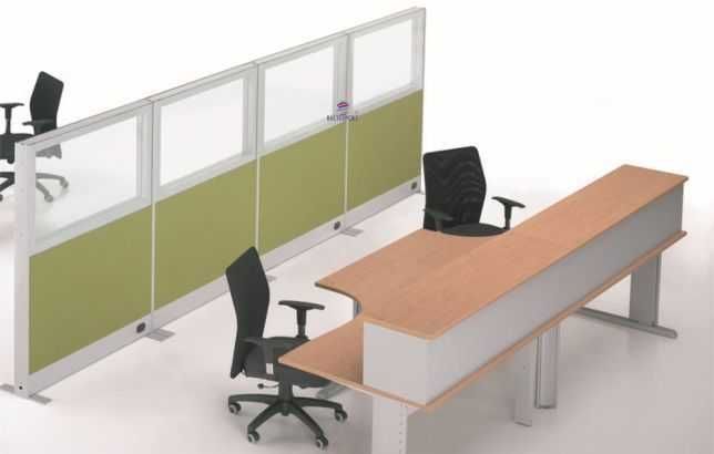 Biombos Divisor Escritório Tecido / Vidro / Misto Novo