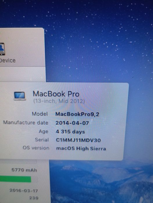 MacBook  Pro 13" i7 2,9Ghz 2012