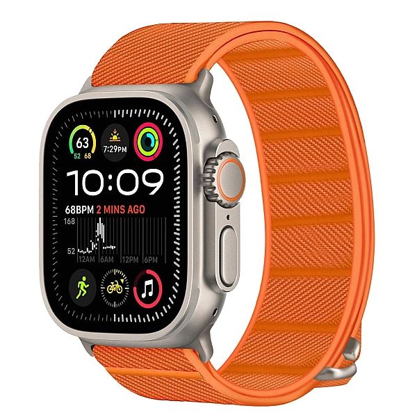 Pasek Tech-Protect Nylon na Apple Watch 44 / 45 / 46 / 49 mm - pomarań