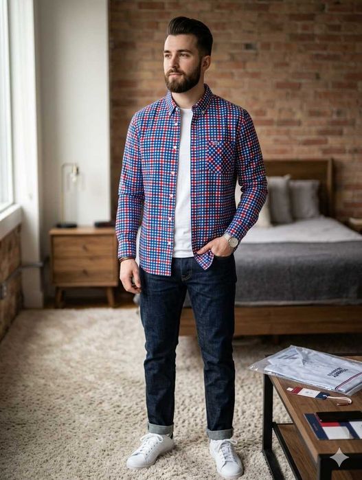 Nowa koszula wizytowa męska Tommy Hilfiger jeans L długi rękaw