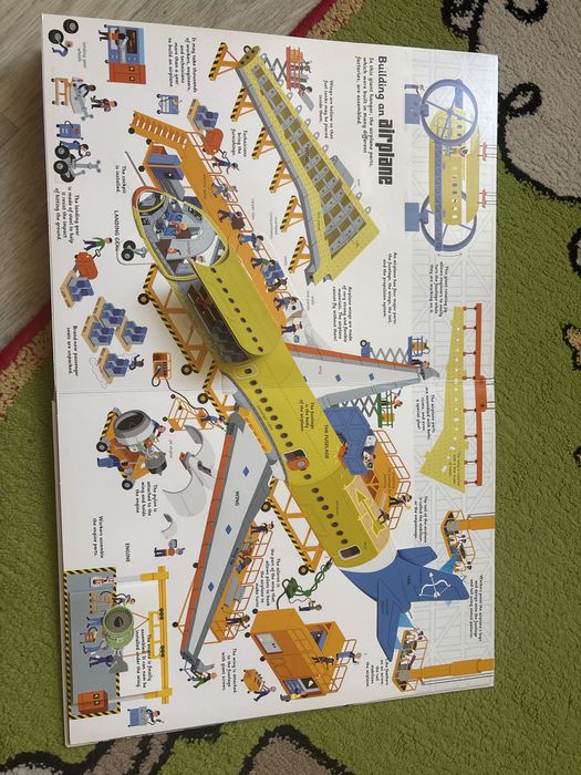 Дитяча книга про будівницво літаків, мостів, метро з рухомими елемента