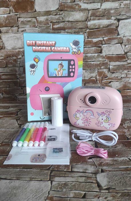 Дитячий фотоапарат Unicorn / Миттєвий друк / Карта пам'яті 16 Гб