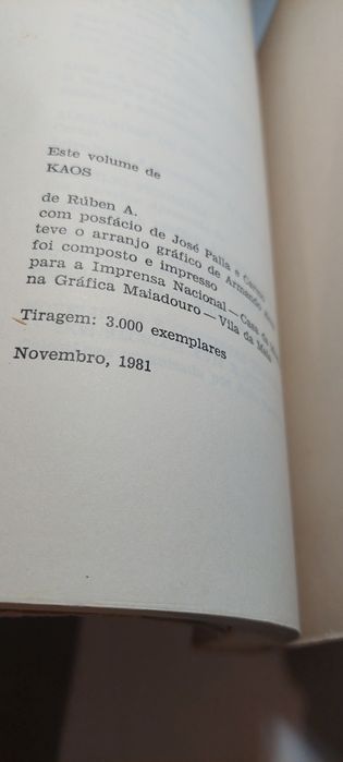 Kaos - Ruben A. (1ª edição, 1981)