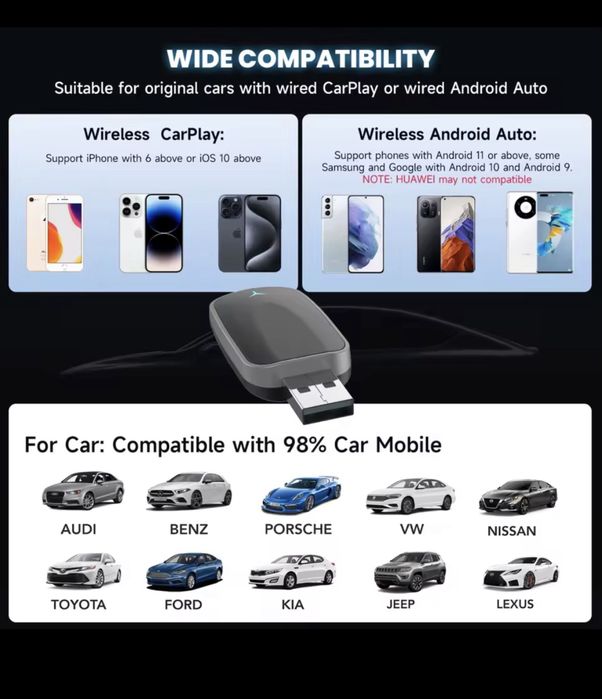 Adapter CarPlay/AndroidAuto  2w1.