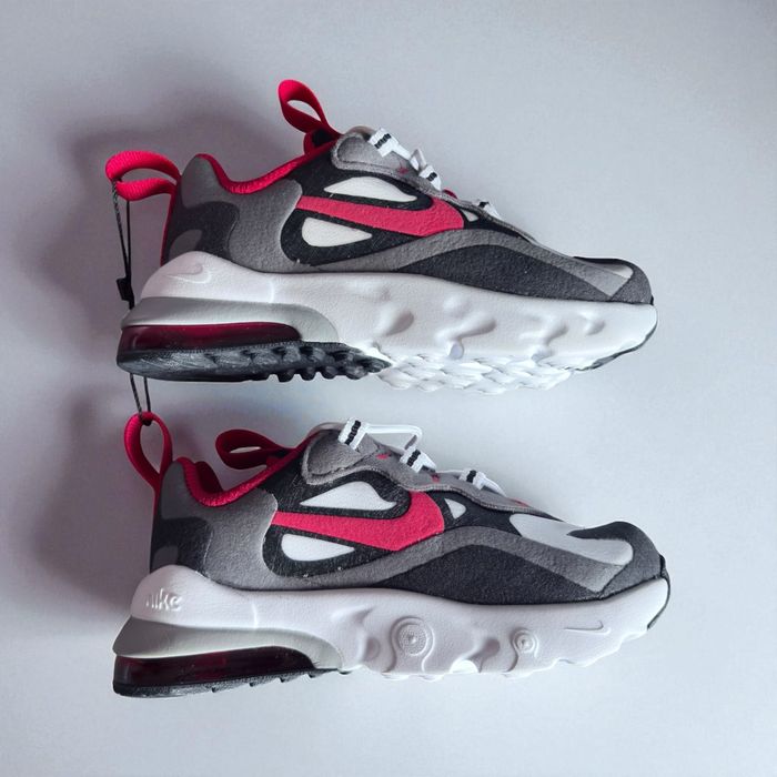 Nike Air Max 270 React Junior – szaro-różowe sneakersy, r. 23,5 (EU)