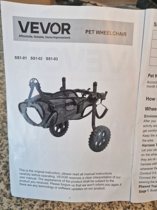 cadeira de rodas para animais de estimação da VEVOR
 projetada para auxiliar