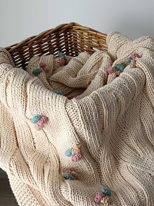 Handmade Kocyk dla niemowląt (kolor śmietanka)