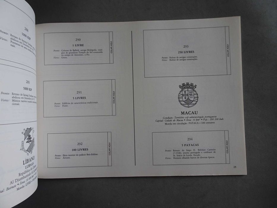 Caderneta de cromos vazia Notas de todo o mundo - Volume II - Ásia ..