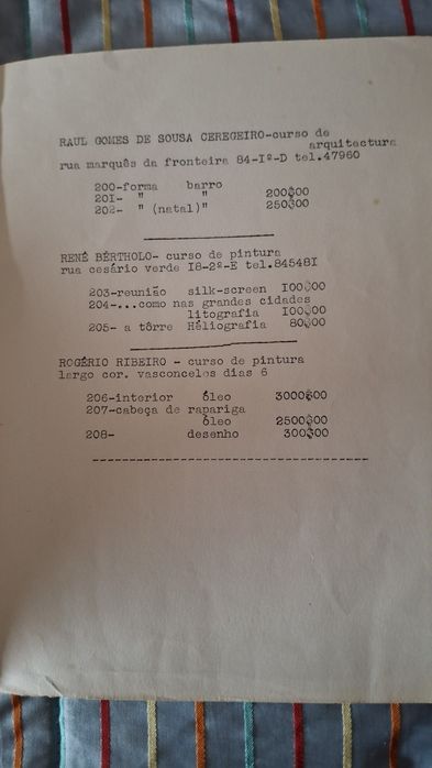 Programa exposição belas artes José escada Bartolomeu Cid  bertholo