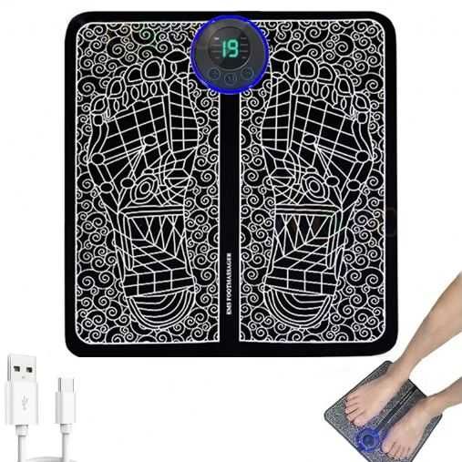 Masażer EMS do stóp - mata masująca- elektrostymulator - akumulatorowa