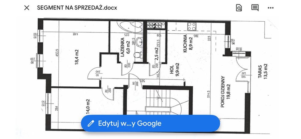 Apartament z garażem oraz biurem z ogródkiem