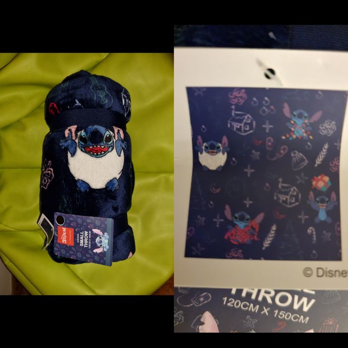 Almofada / Manta polar Disney : Stitch e Angel - Natal (novas)