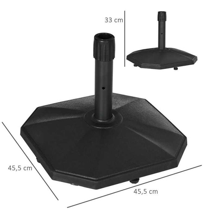 Base para Chapéu de Sol 18 kg de Cimento - Preto