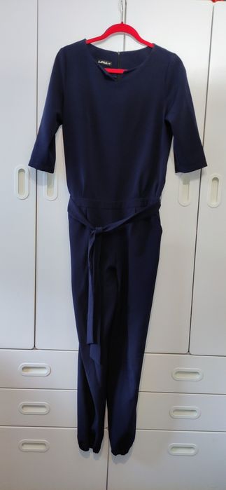 Elegancki granatowy kombinezon, rozmiar XL
