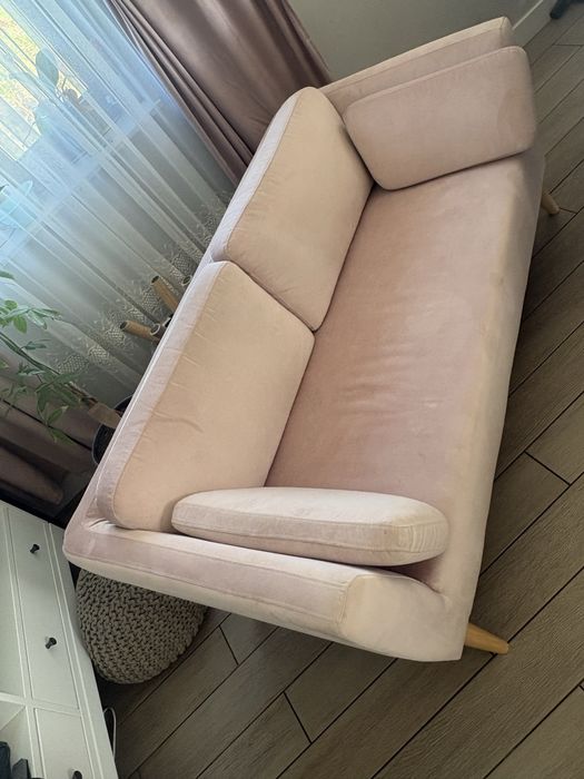Sofa rozowa welur