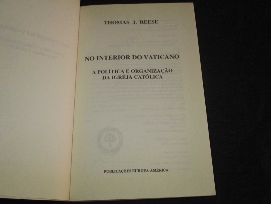 Livro No Interior do Vaticano Thomas J. Reese