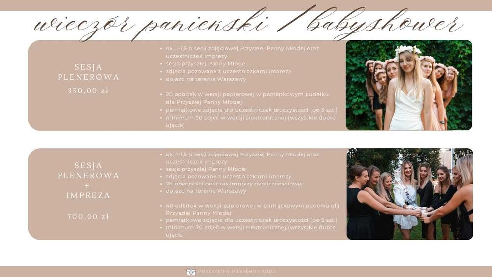 Fotograf Warszawa-Chrzest-Komunia-Wieczór Panieński-Ślub WOLNE TERMINY