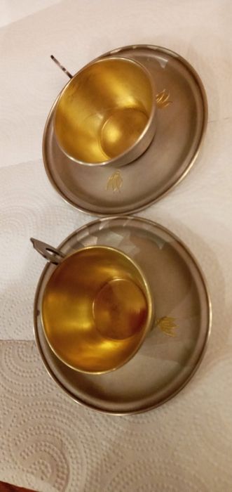 Продам кофейный набор ,покрытый серебром,с позолотой,без потертостей