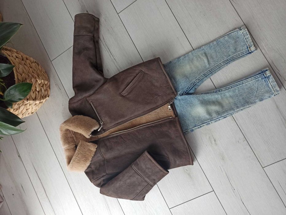 Kurtka płaszczyk kożuszek skórzany rozmiar 92